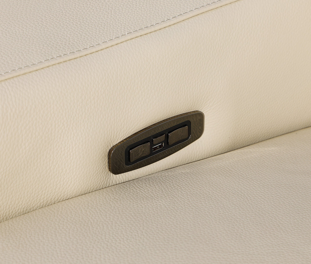DivanItalia 1116 Beige Italian Leather Power Reclining Chair with Power Headrests - alternate view 10