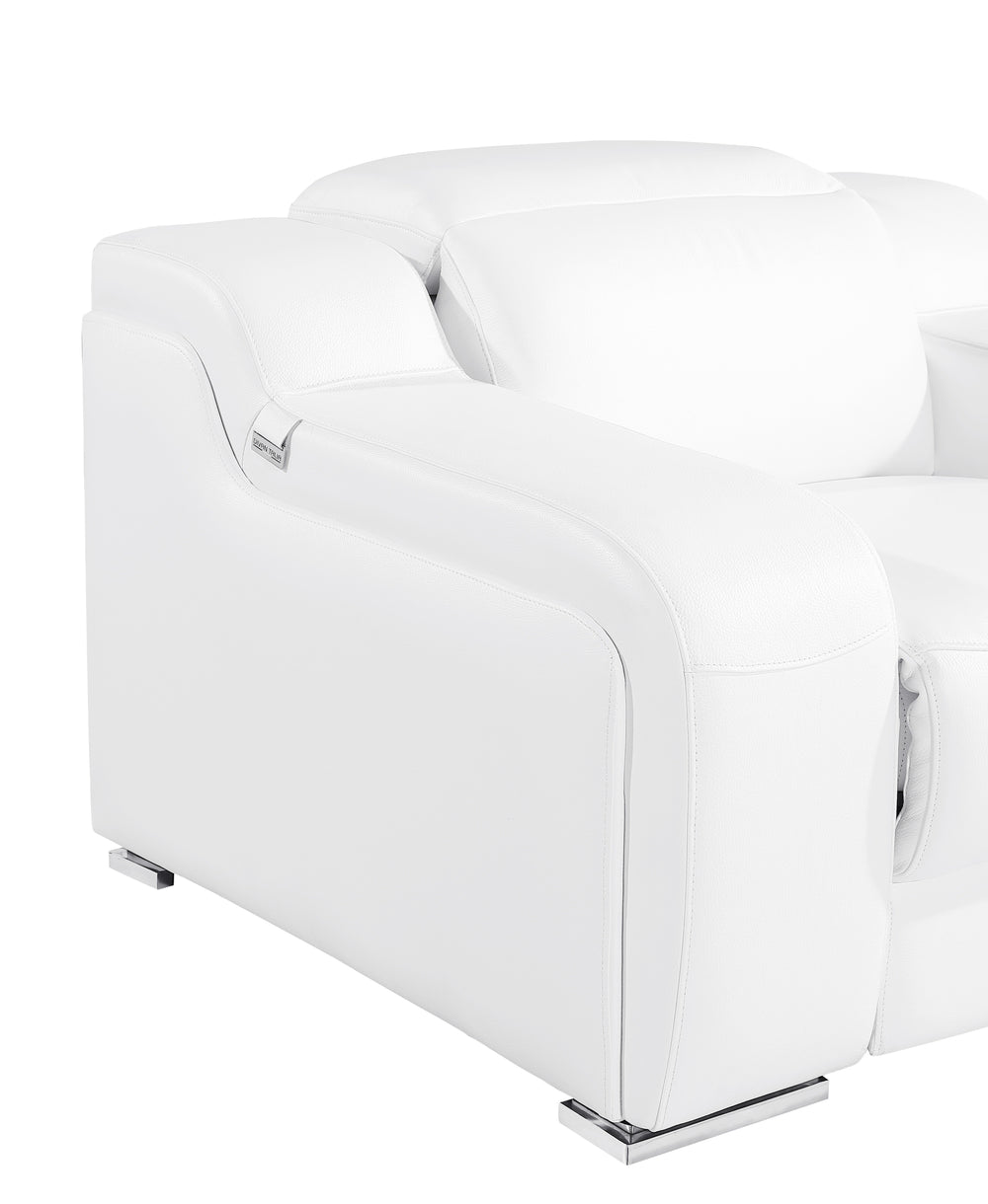 DivanItalia 1116 White Italian Leather Power Reclining Chair with Power Headrests - alternate view 9