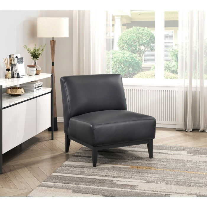 Houghton Leather Accent Chair in Black