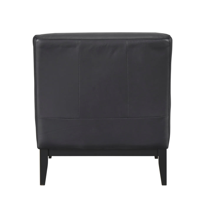 Houghton Leather Accent Chair in Black