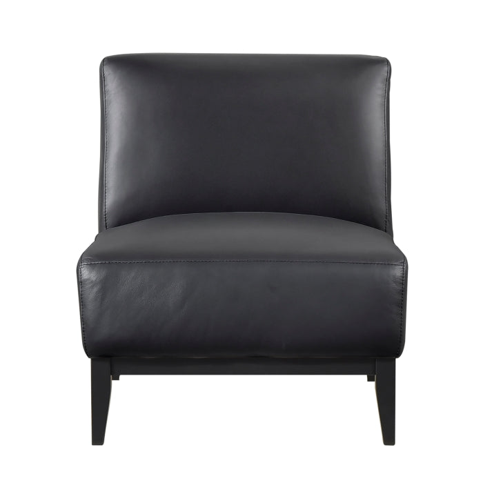 Houghton Leather Accent Chair in Black