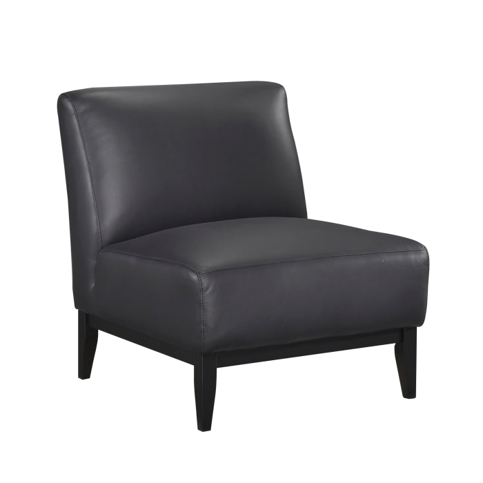 Houghton Leather Accent Chair in Black