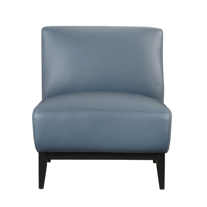 Houghton Leather Accent Chair in Blue