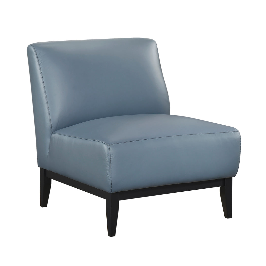 Houghton Leather Accent Chair in Blue