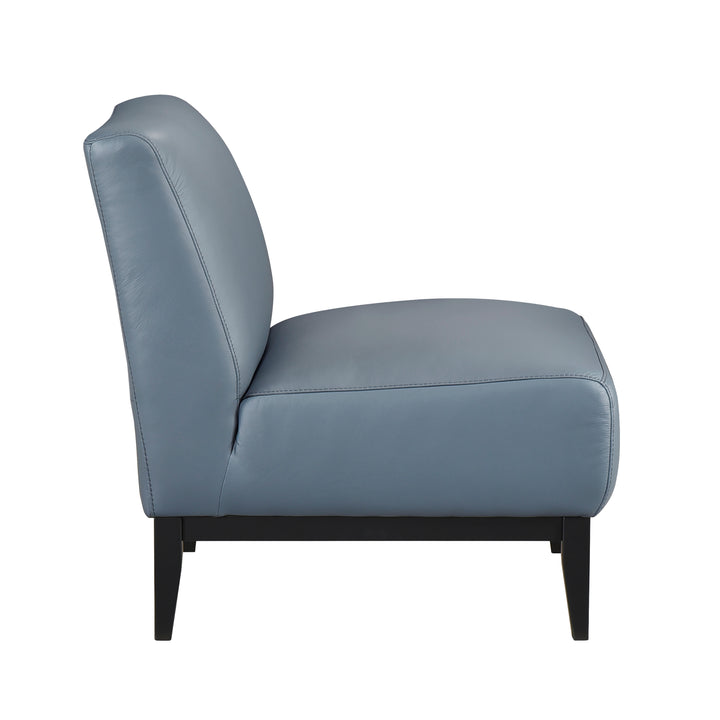 Houghton Leather Accent Chair in Blue
