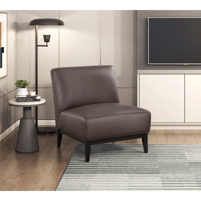 Houghton Leather Accent Chair in Dark Brown