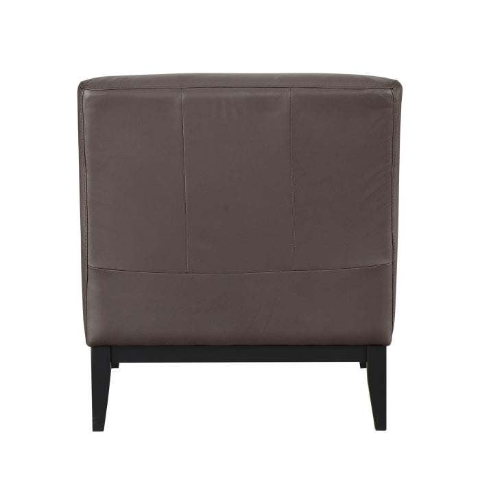 Houghton Leather Accent Chair in Dark Brown