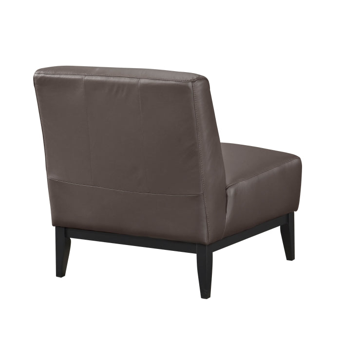 Houghton Leather Accent Chair in Dark Brown