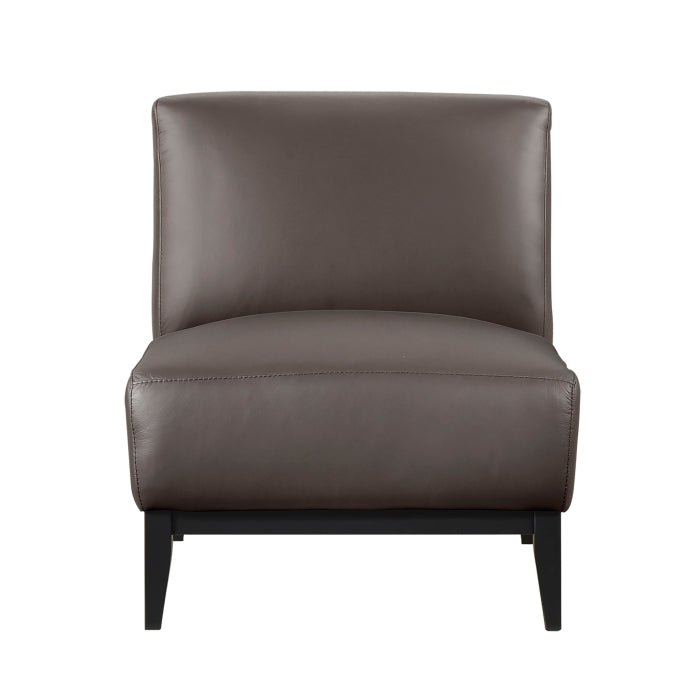 Houghton Leather Accent Chair in Dark Brown