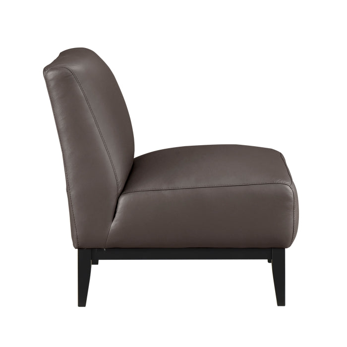 Houghton Leather Accent Chair in Dark Brown