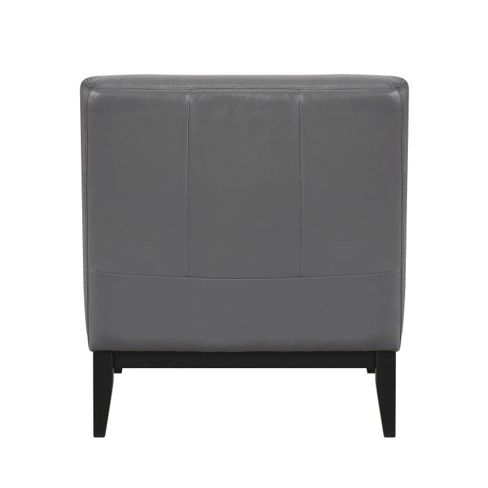 Houghton Leather Accent Chair in Dark Gray