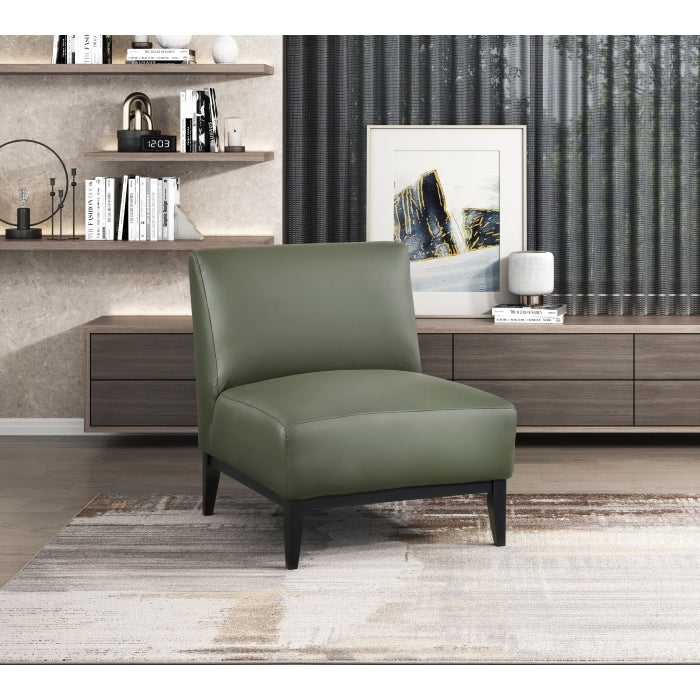 Houghton Leather Accent Chair in Green