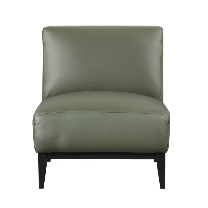 Houghton Leather Accent Chair in Green