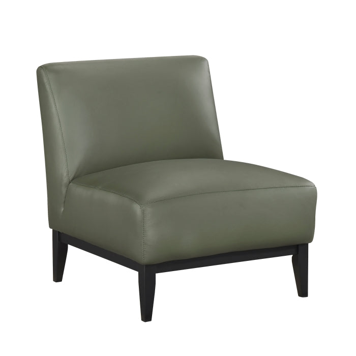 Houghton Leather Accent Chair in Green