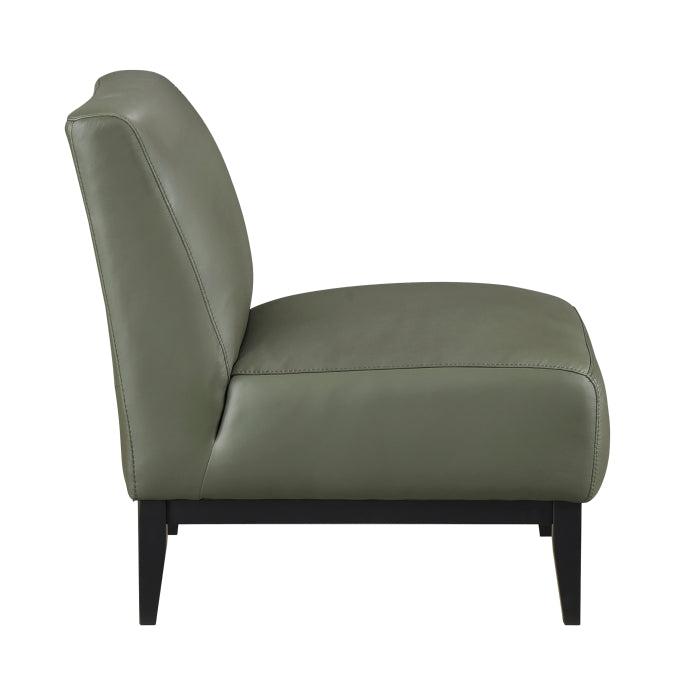 Houghton Leather Accent Chair in Green