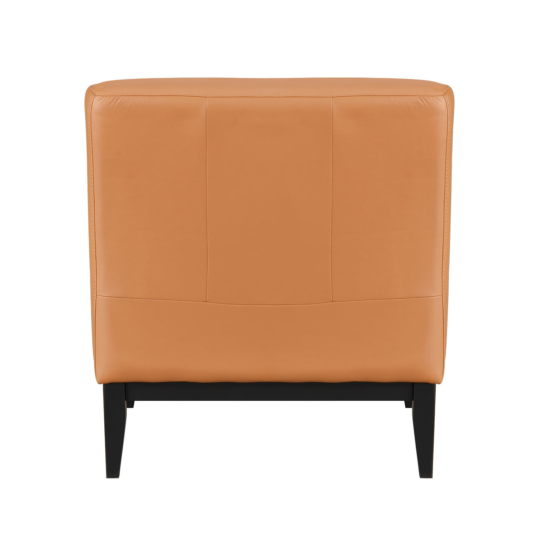 Houghton Leather Accent Chair in Orange