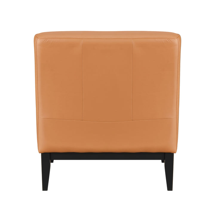 Houghton Leather Accent Chair in Orange