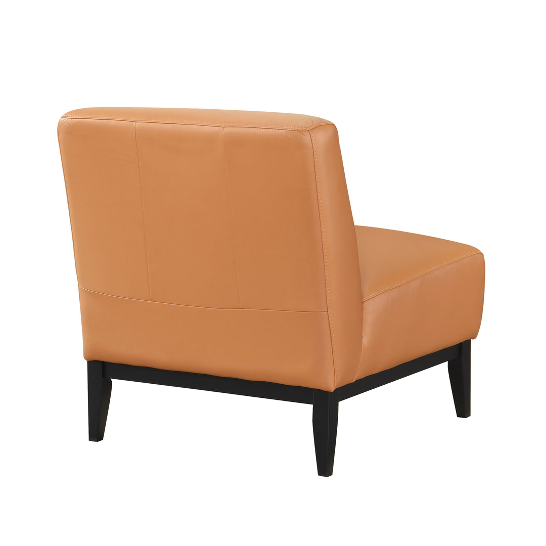 Houghton Leather Accent Chair in Orange