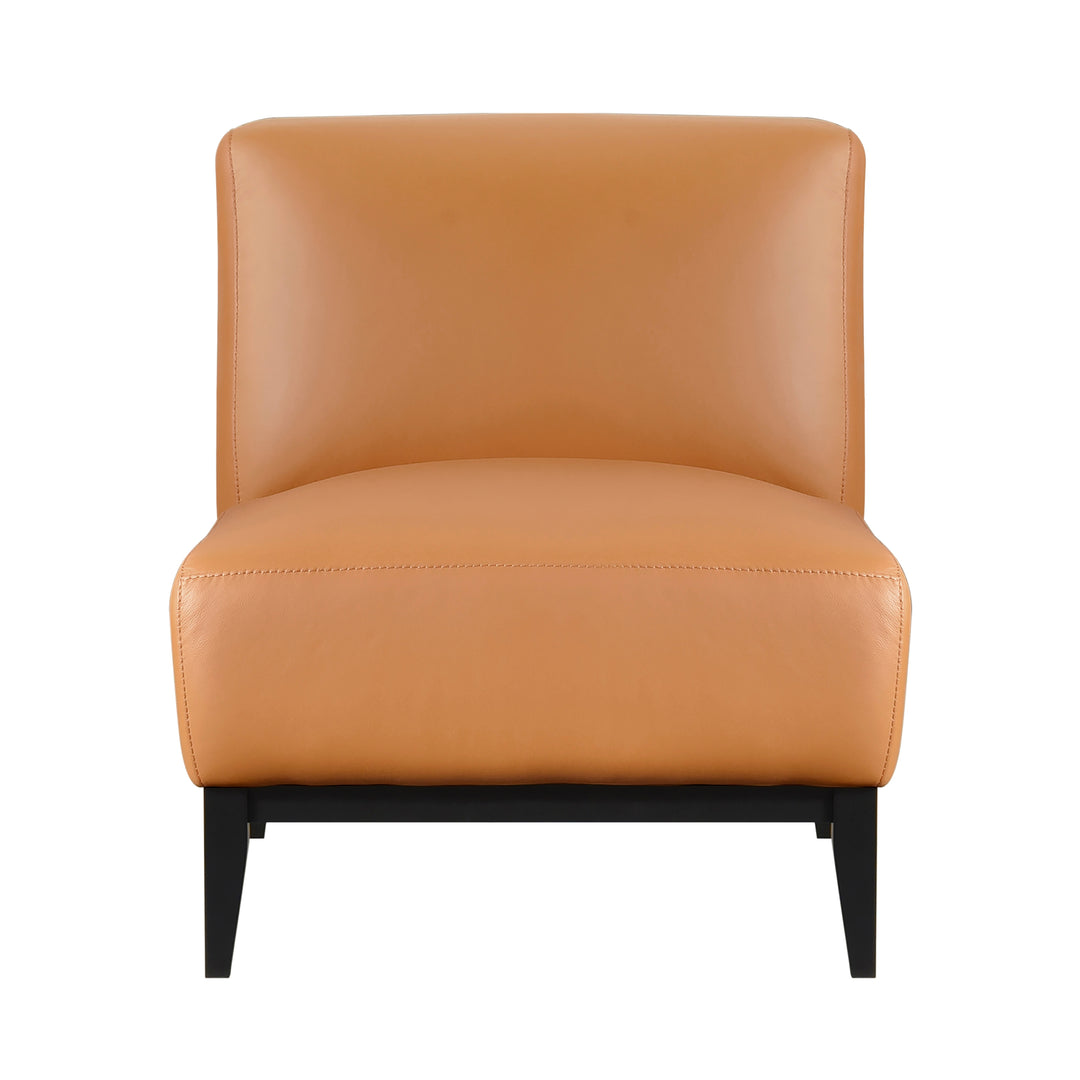 Houghton Leather Accent Chair in Orange