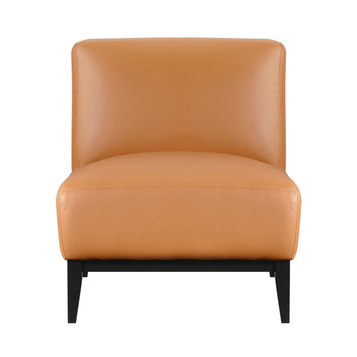 Houghton Leather Accent Chair in Orange