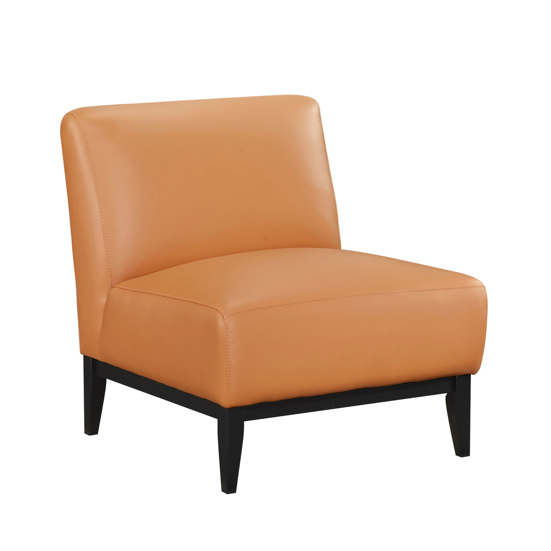 Houghton Leather Accent Chair in Orange