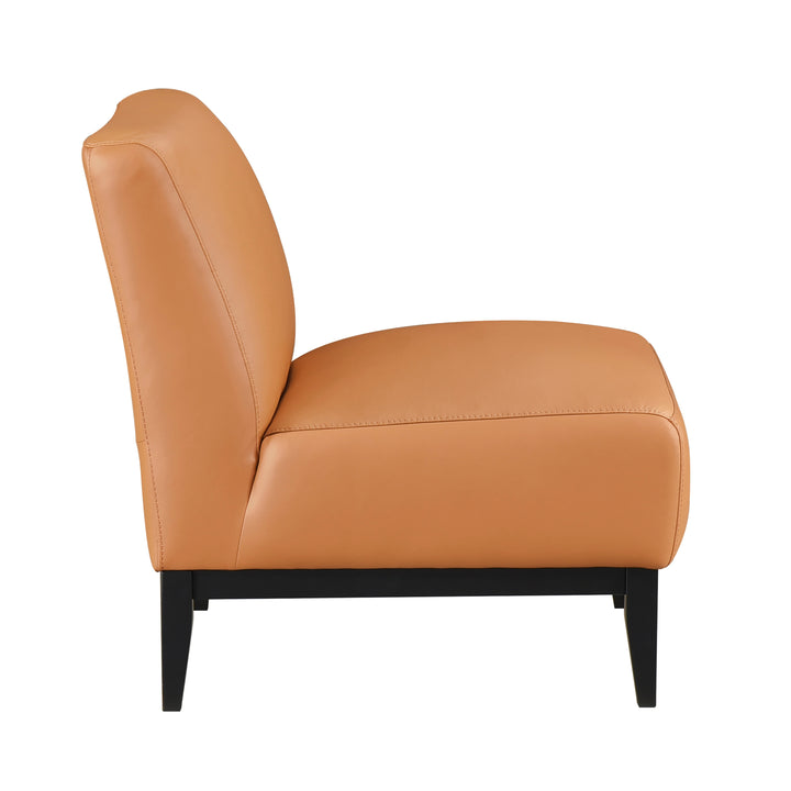 Houghton Leather Accent Chair in Orange