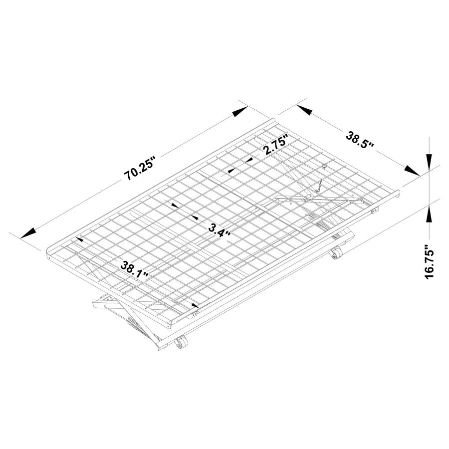 Coaster Furniture 1137 Eden Metal Twin Pop Up Trundle Bed Black