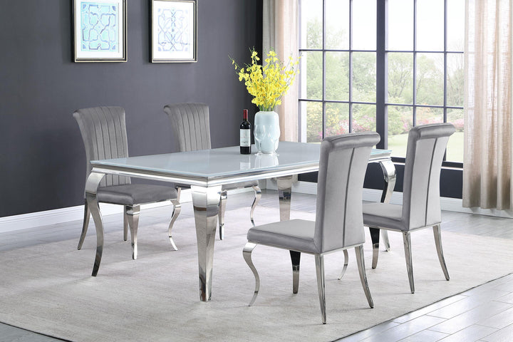 coaster-furniture-115081-s5g-carone-5-piece-81-rectangular-white-glass-dining-set-grey