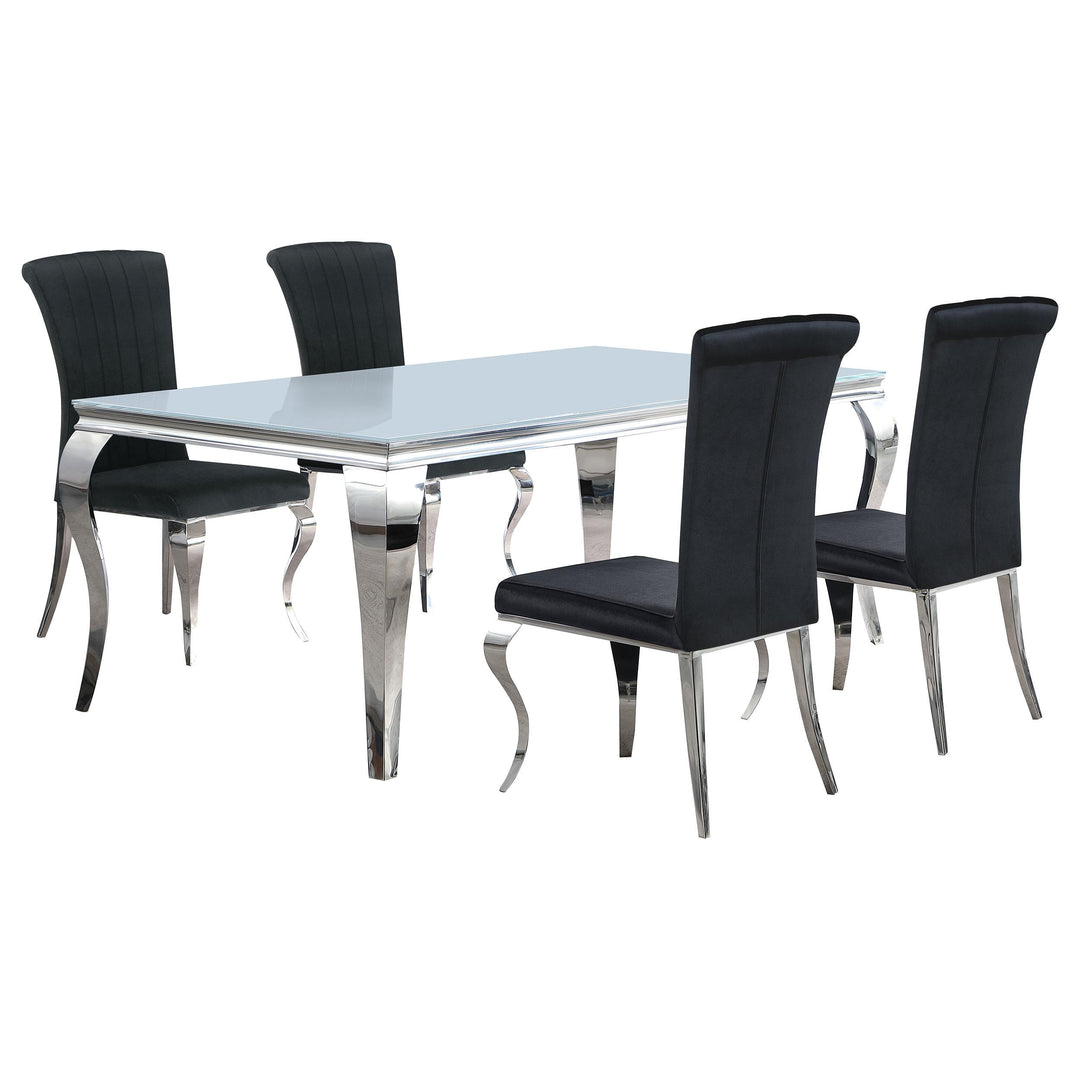 coaster-furniture-115081-s5-carone-5-piece-81-rectangular-white-glass-dining-set-black
