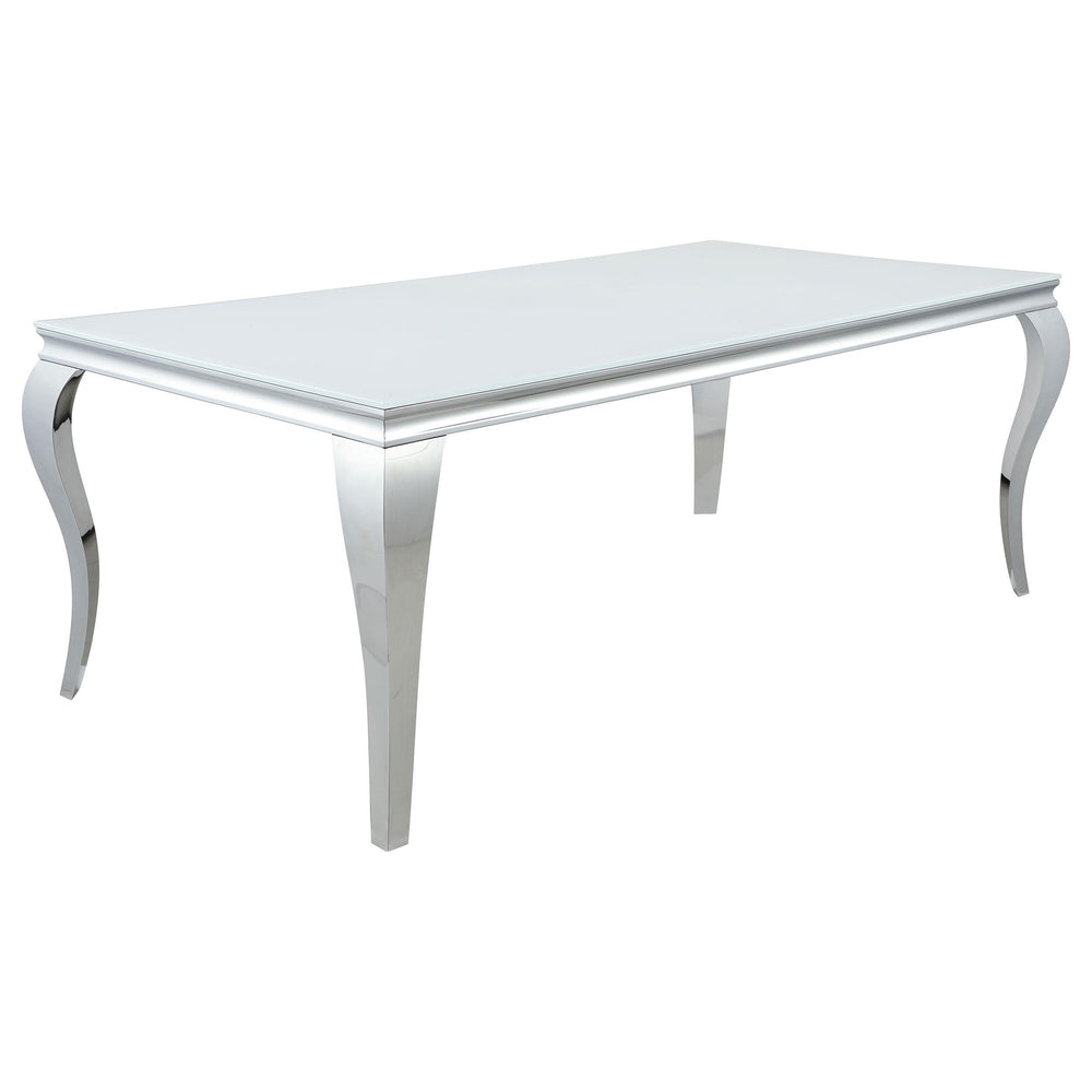 Coaster Furniture 115081 Carone Rectangular 81-inch Glass Top Dining Table White