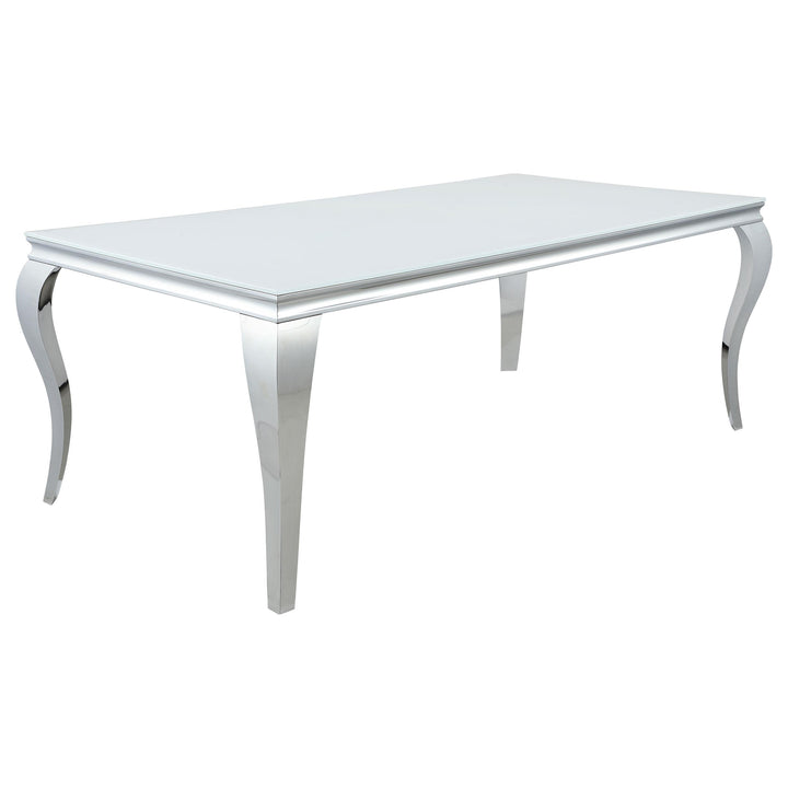 Coaster Furniture 115081 Carone Rectangular 81-inch Glass Top Dining Table White