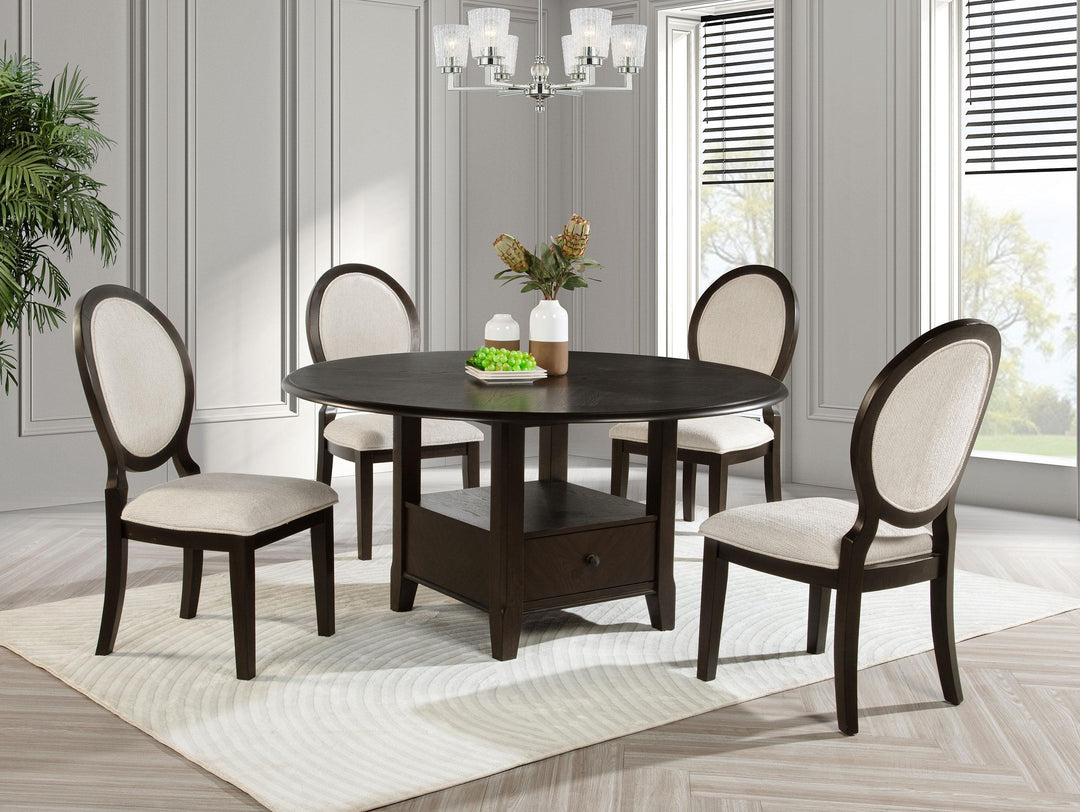 coaster-furniture-115100-s5-twyla-5-piece-60-inch-round-wood-dining-table-set-dark-cocoa