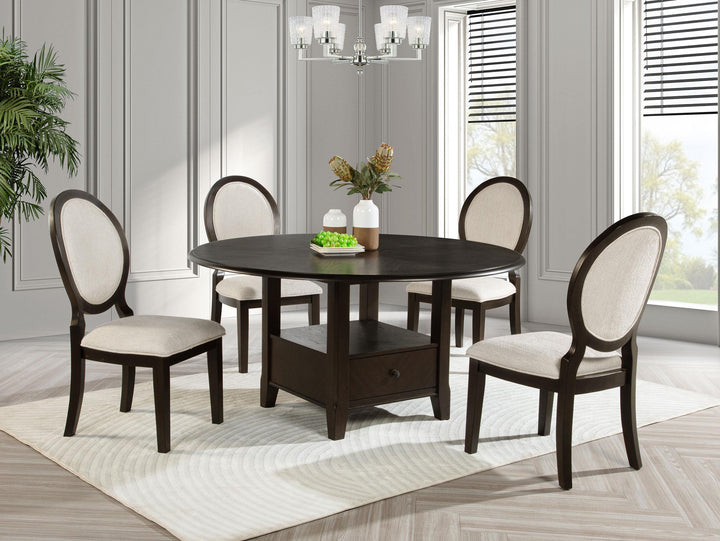 coaster-furniture-115100-s5-twyla-5-piece-60-inch-round-wood-dining-table-set-dark-cocoa