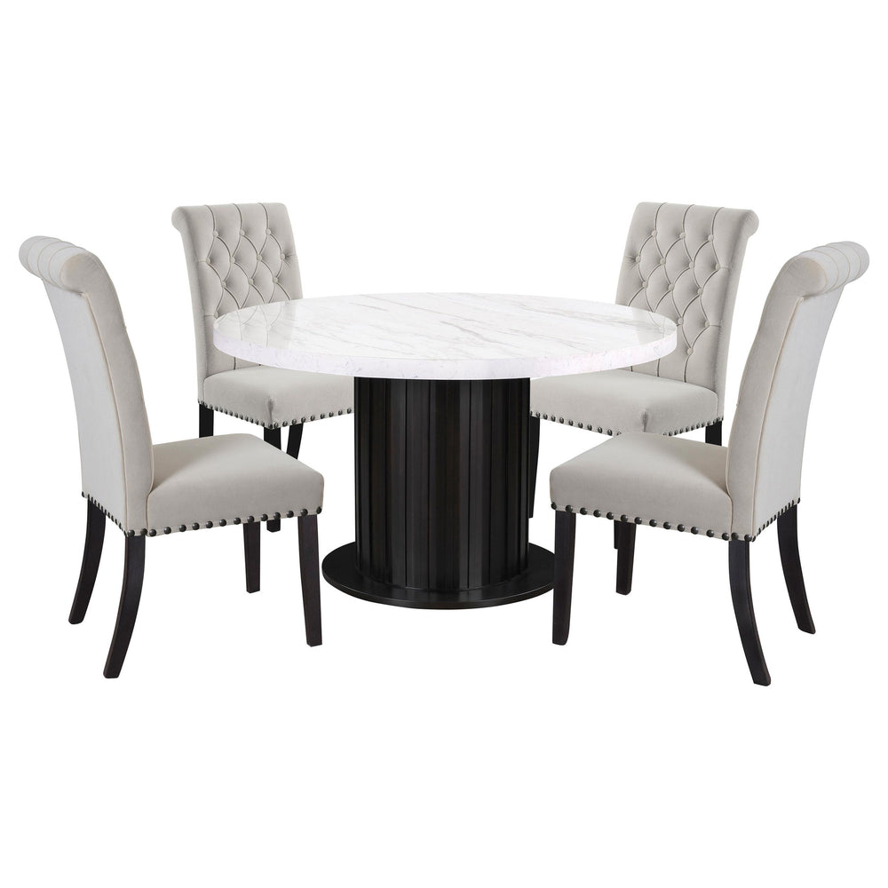 coaster-furniture-115490-s5s-sherry-5-piece-round-marble-top-dining-table-set-sand