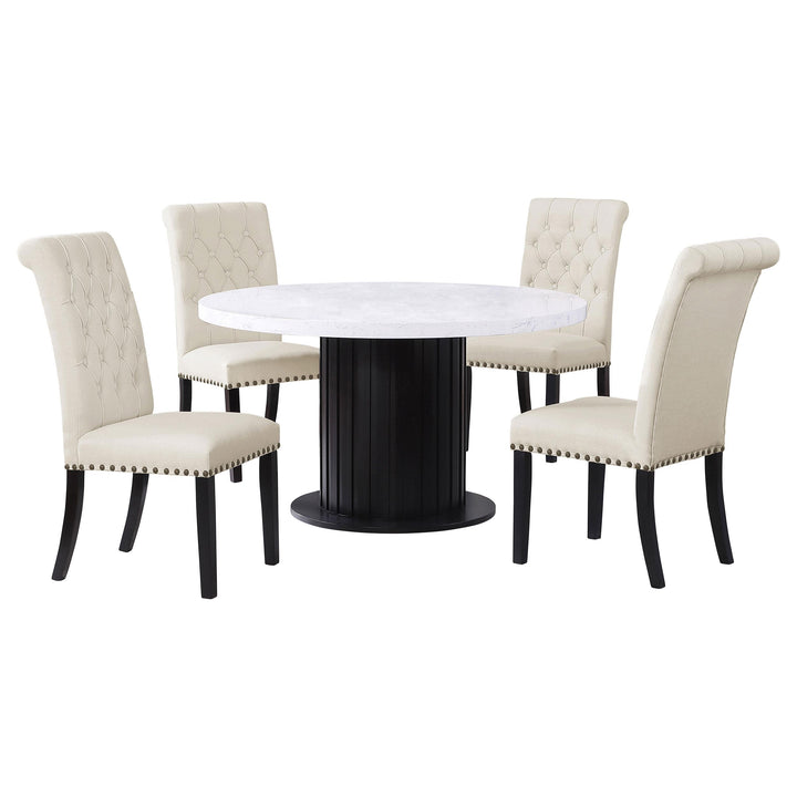 coaster-furniture-115490-s5-sherry-5-piece-round-marble-top-dining-table-set-beige