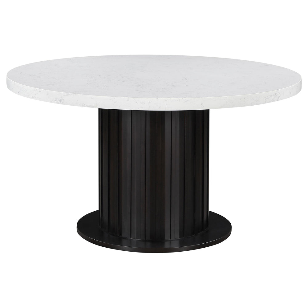 Coaster Furniture 115490 Sherry Round 54-inch Marble Top Dining Table Rustic Espresso