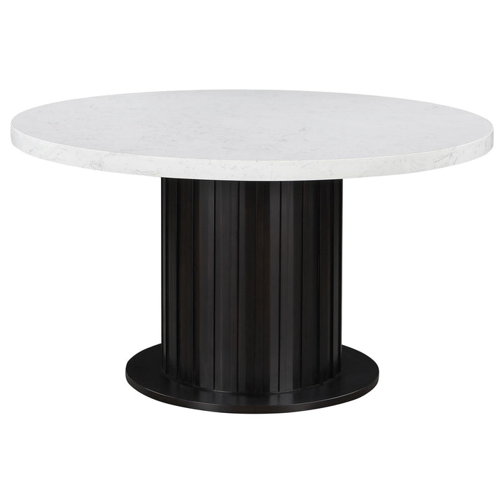 Coaster Furniture 115490 Sherry Round 54-inch Marble Top Dining Table Rustic Espresso