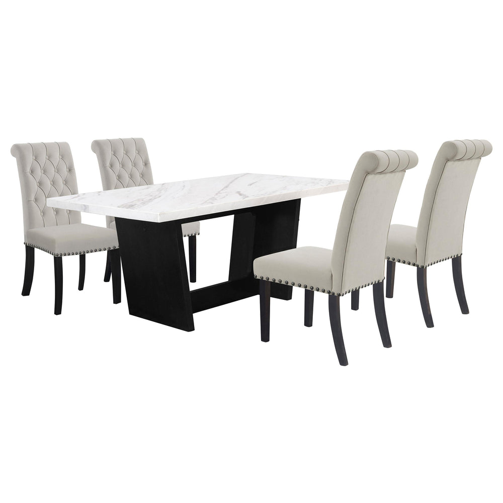 coaster-furniture-115511-s5s-sherry-5-piece-rectangular-marble-top-dining-table-set-sand