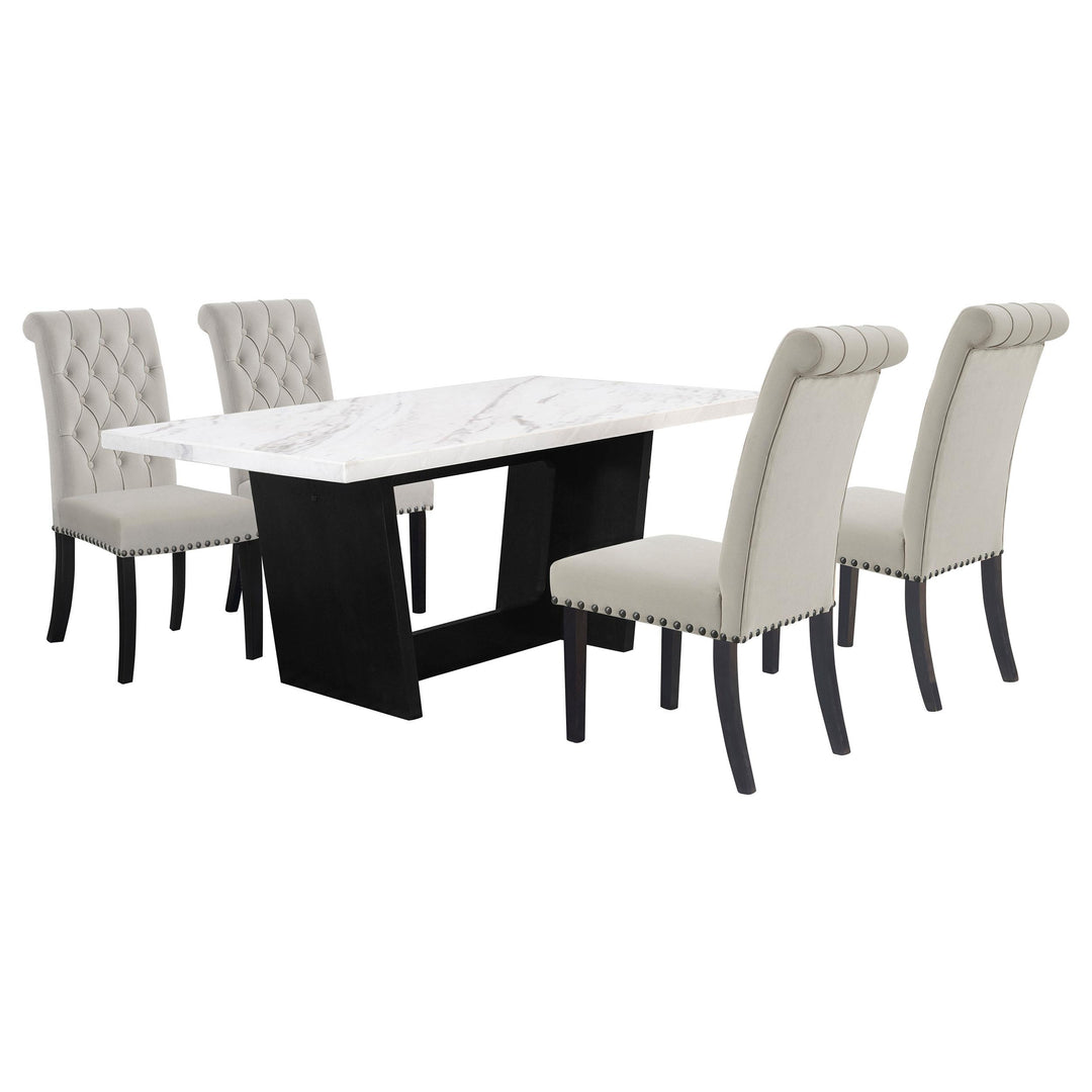 coaster-furniture-115511-s5s-sherry-5-piece-rectangular-marble-top-dining-table-set-sand