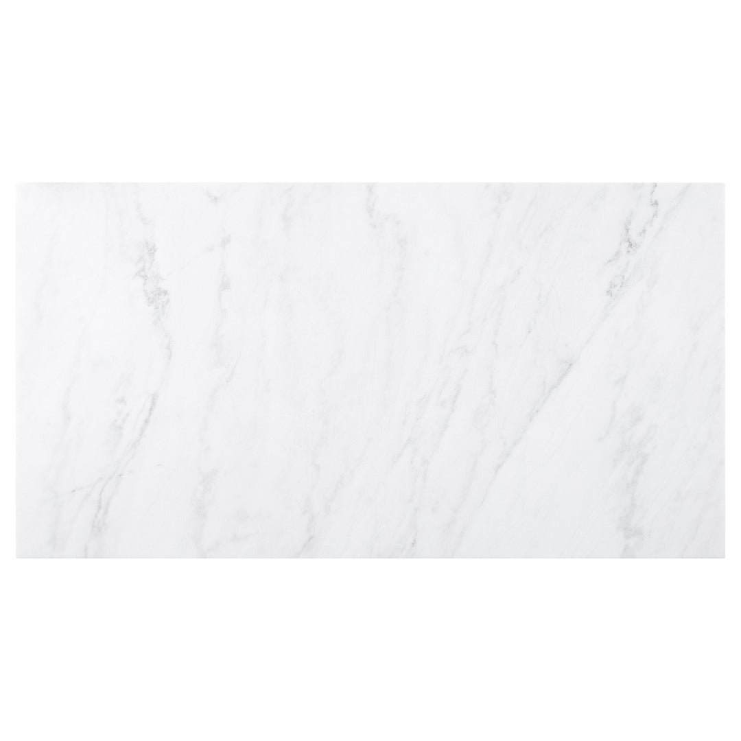 Sherry - 7 Piece Rectangular Marble Top Dining Table Set - Sand