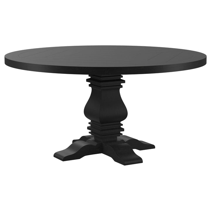 Coaster Furniture 115530 Florence Round 60-inch Pedestal Base Dining Table Black