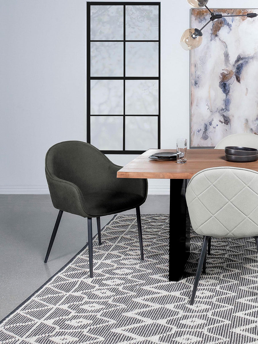 Coaster Furniture 115593 Emma Fabric Upholstered Dining Arm Chair Charcoal