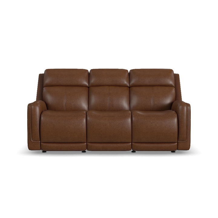 Alister Leather Power Gliding Sofa with Power Headrests &amp; Lumbar in Sedona