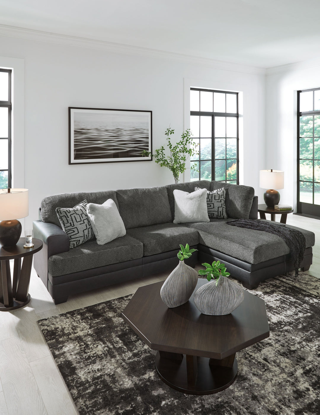Brixley Pier - 2-Piece Sectional With Raf Corner Chaise - Graphite by Ashley Furniture product image