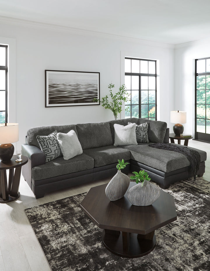 Brixley Pier - 2-Piece Sectional With Raf Corner Chaise - Graphite by Ashley Furniture product image