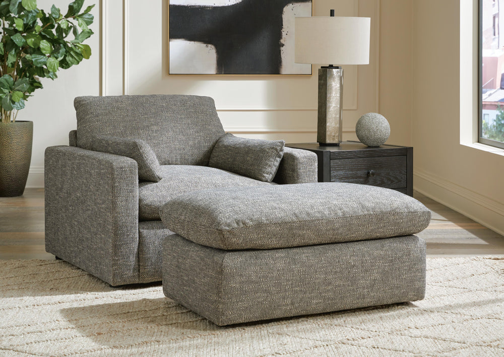 Dramatic Sofa, Loveseat, Oversized Chair and Ottoman - Granite (24)