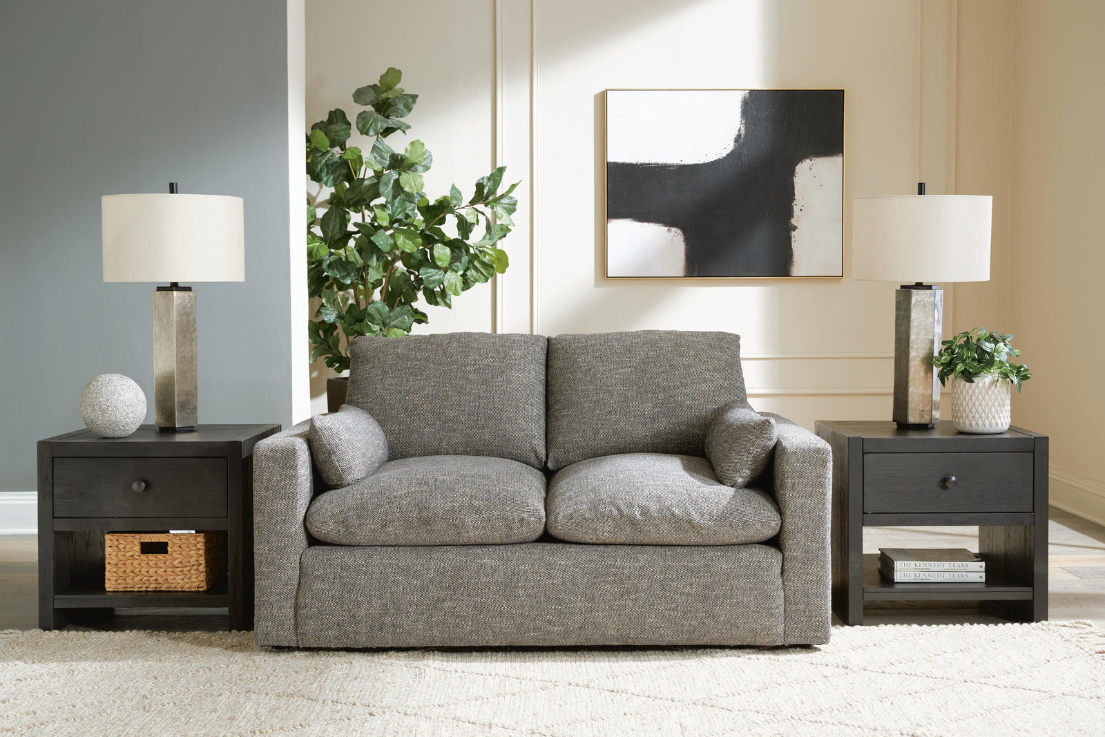 Dramatic Loveseat - Dark Gray (2)