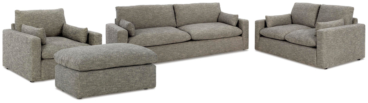 Dramatic Sofa, Loveseat, Oversized Chair and Ottoman - Granite (1)