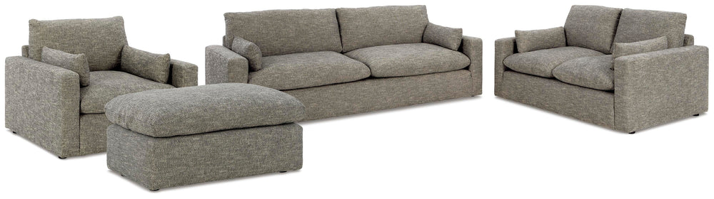 Dramatic Sofa, Loveseat, Oversized Chair and Ottoman - Granite (1)