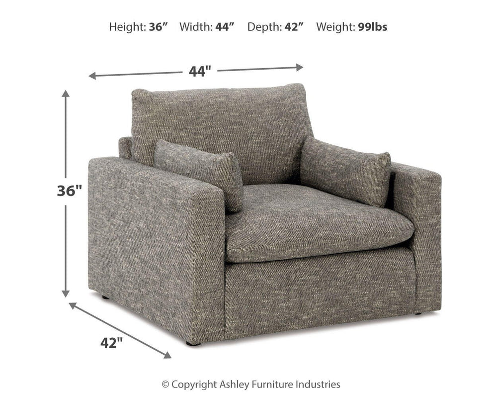Dramatic Sofa, Loveseat, Oversized Chair and Ottoman - Granite (20)